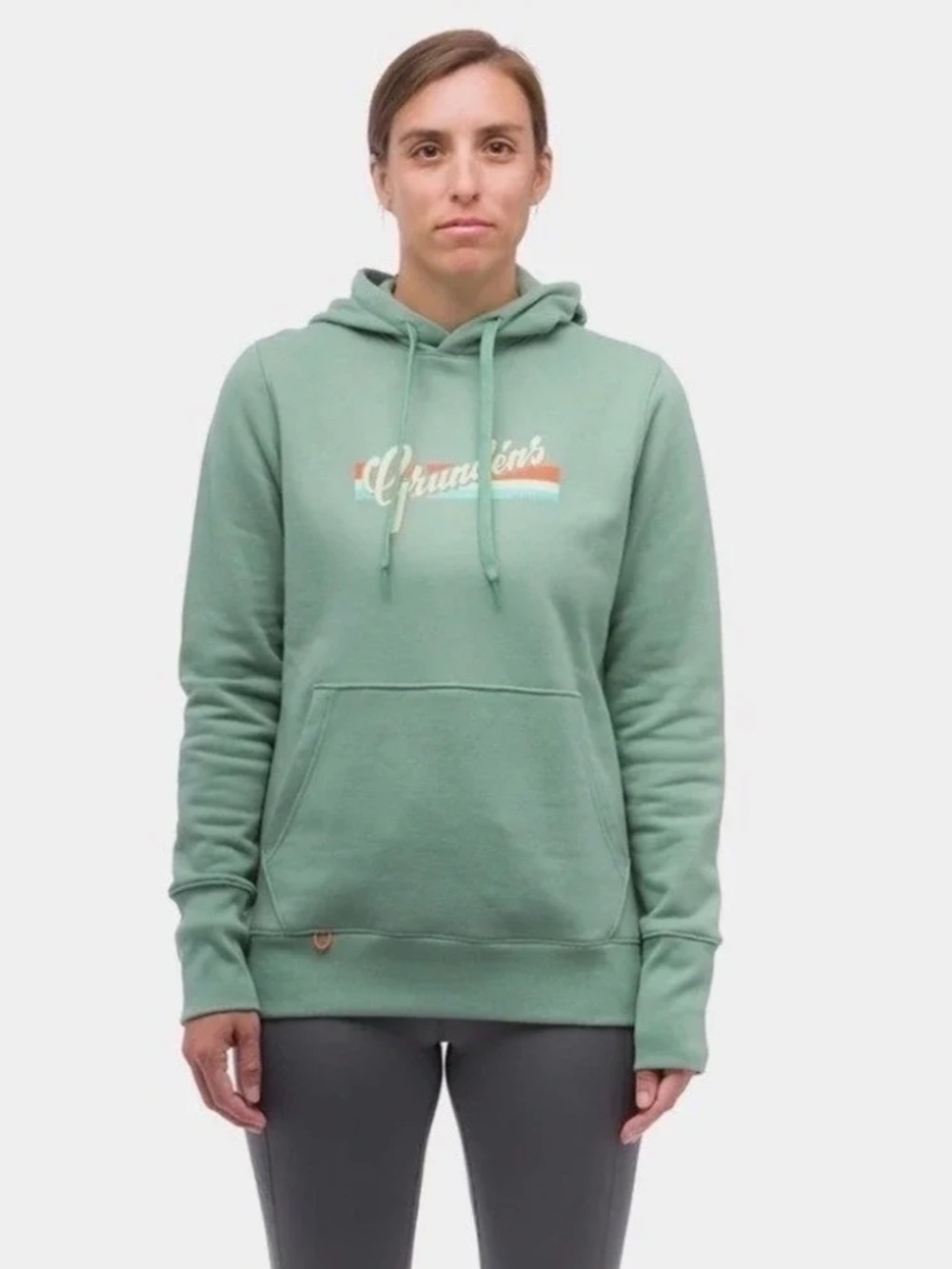 Grundéns Script Hoodie Women’s Small Green Bay Green Fleece Pullover Coastal Fis